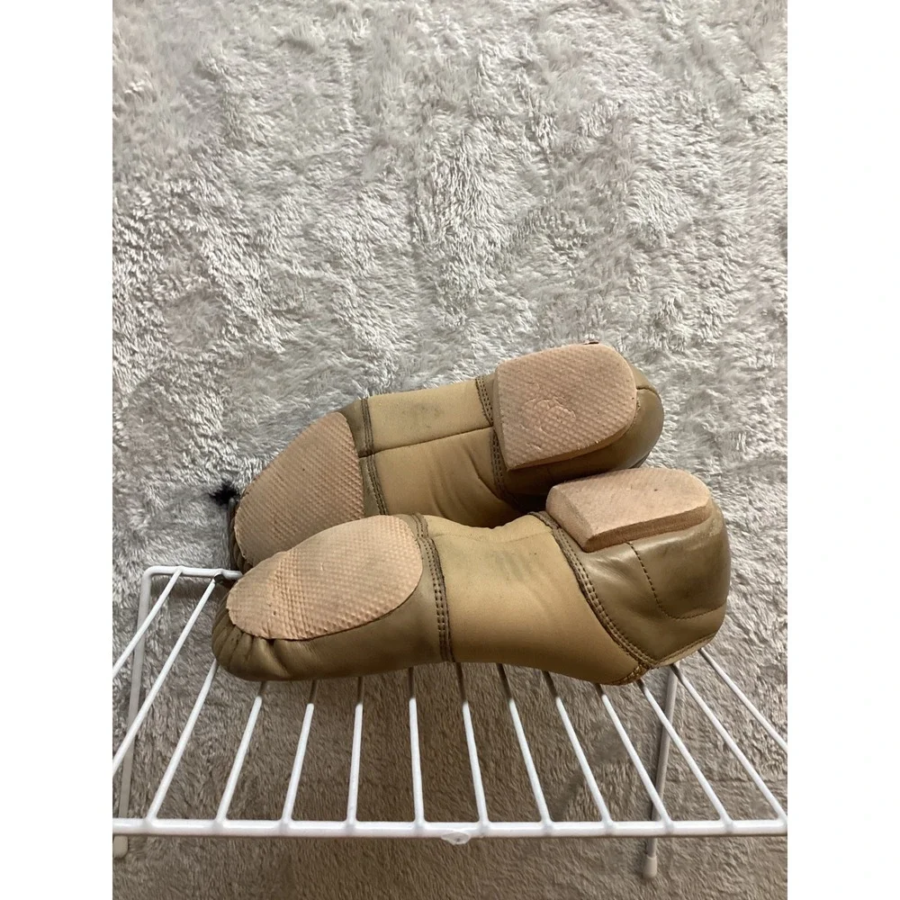 Kids‎ Tan Leather Jazz Dance Shoes Split Sole Slip On